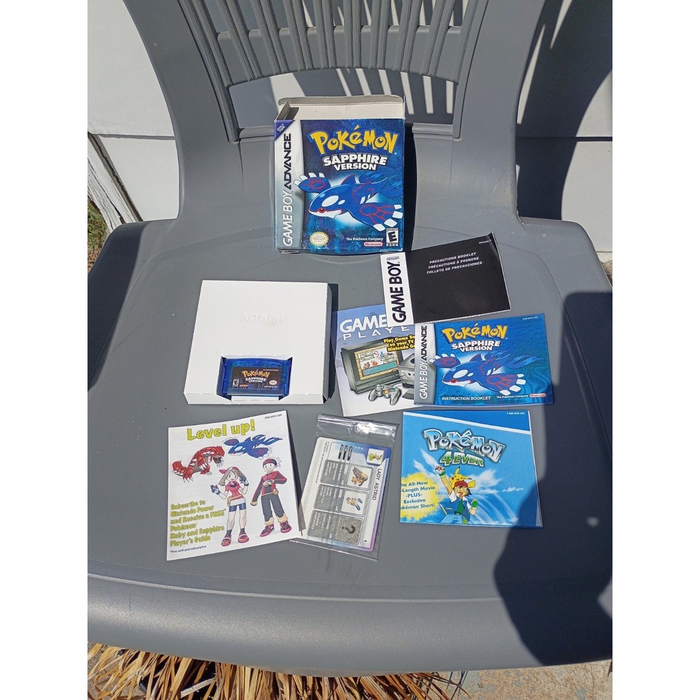 Nintendo Gameboy Advanced Vtg 2003 Pokemon Sapphire Version Cartridge & Box